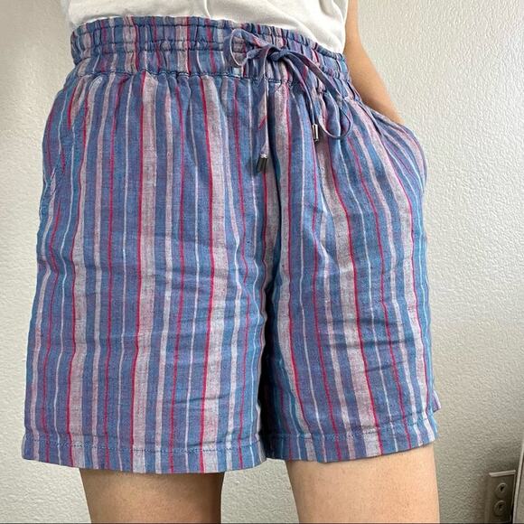 Anthropologie multicolored periwinkle vertical stripe drawstring shorts - Picture 12 of 12
